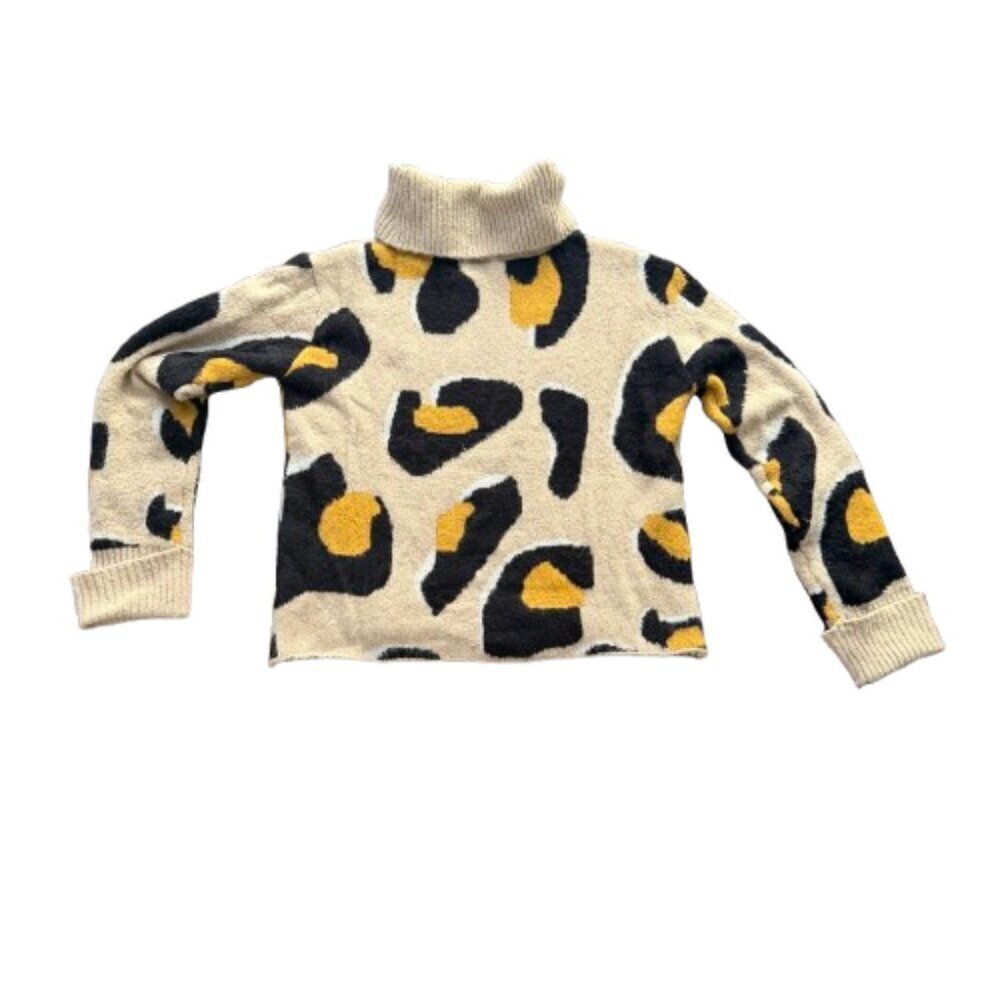 Anthropologie Moth Georgia Turtleneck Sweater Animal Print Size XS